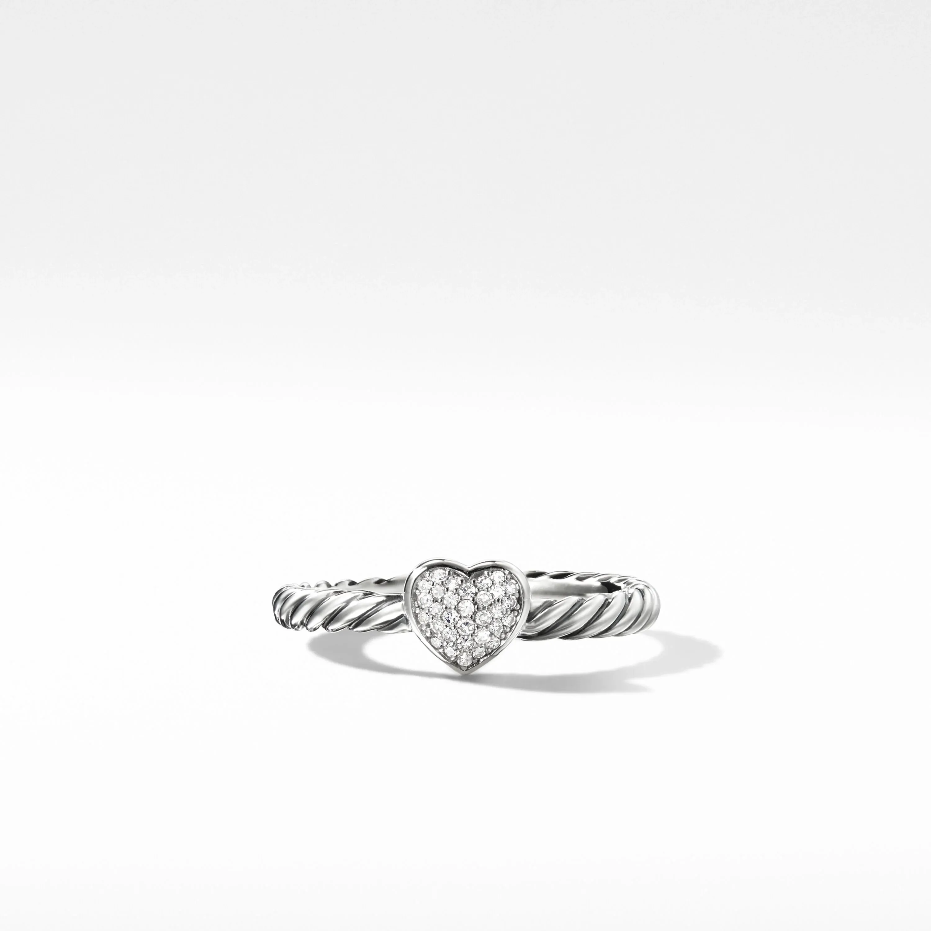 0.05CTW Natural Diamond Heart Cut Engagement Pave Ring