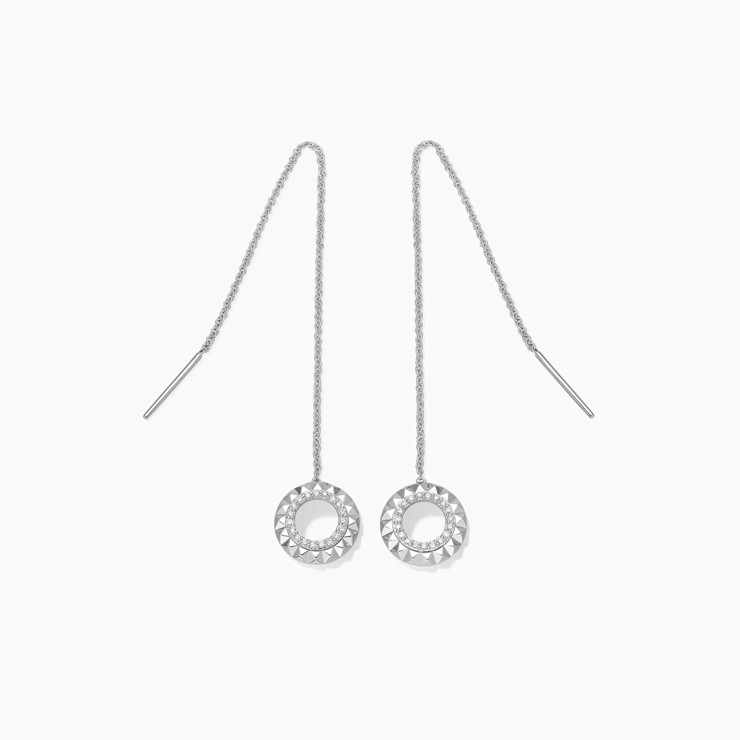 0.12CT Round Cut Micro Pave Circle Moissanite Diamond Earrings For Women