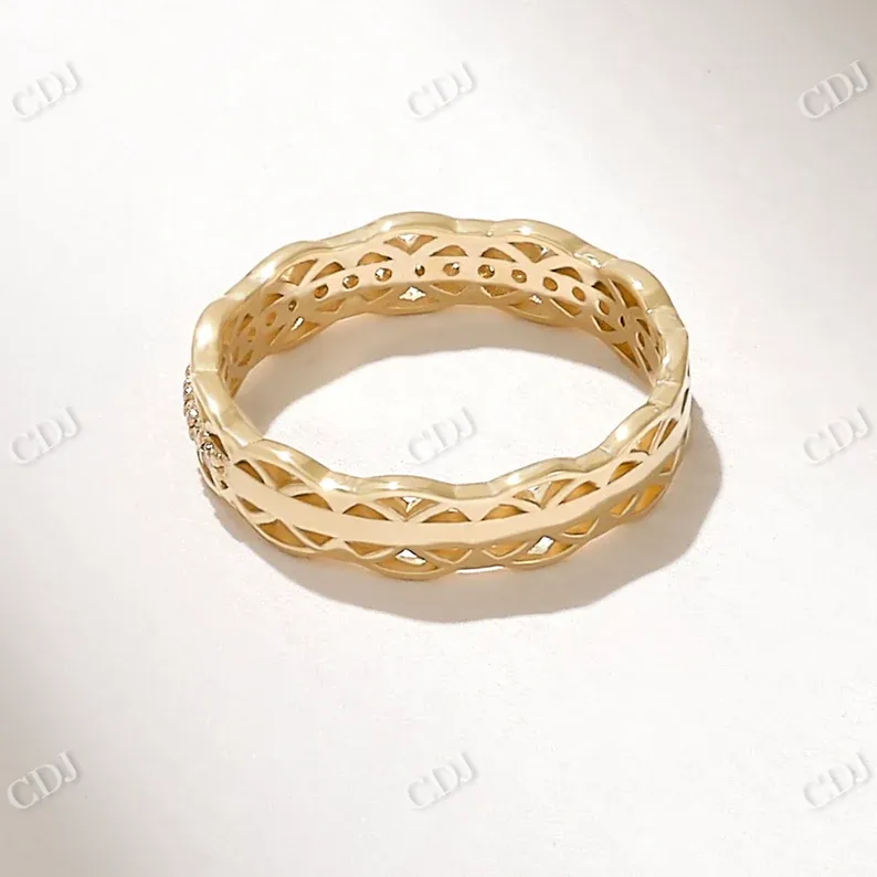 0.17CTW Round Cut Celtic Knot Lab Grown Diamond Wedding Band