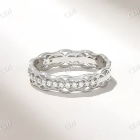 0.17CTW Round Cut Celtic Knot Lab Grown Diamond Wedding Band