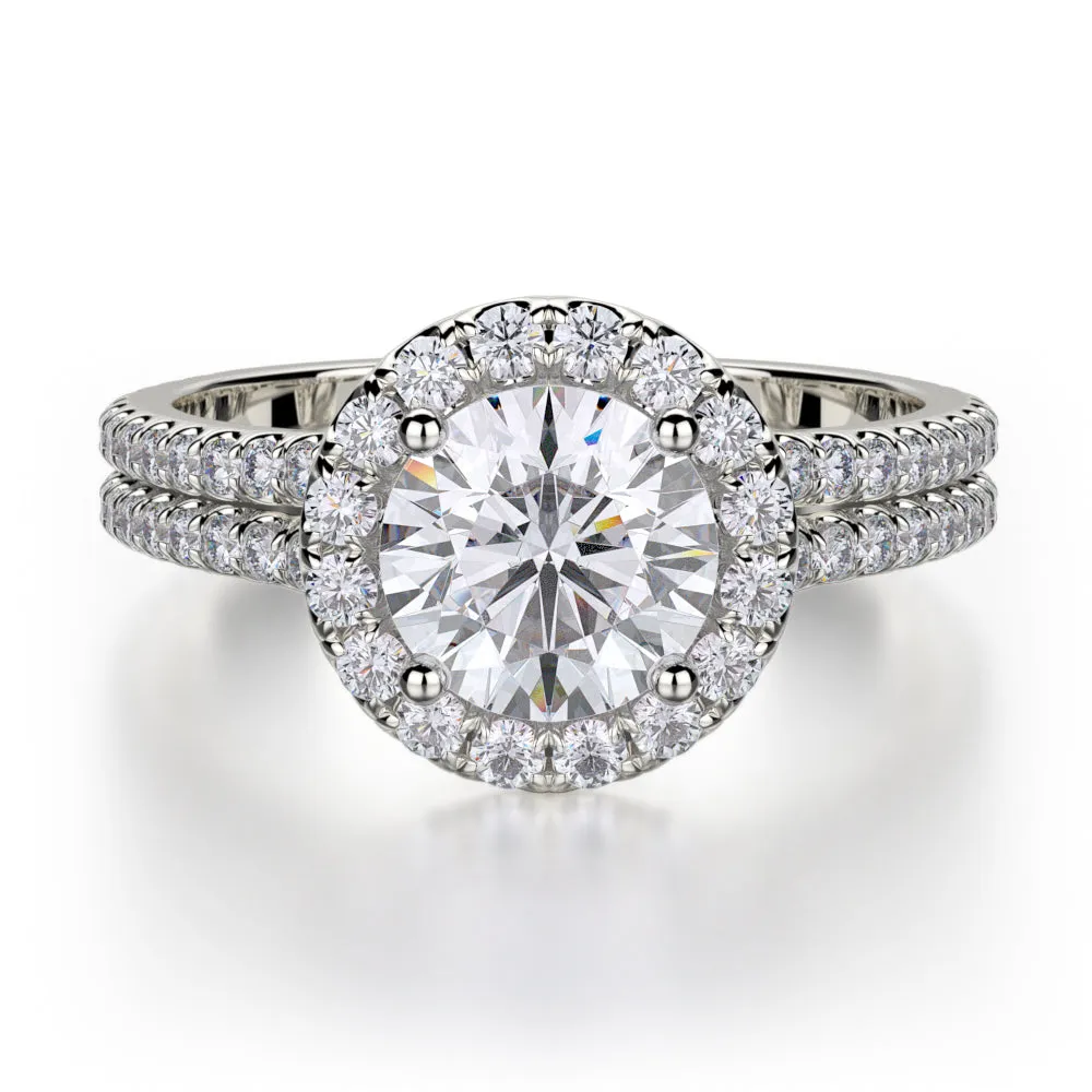 0.45ctw Diamond Halo Engagement Ring