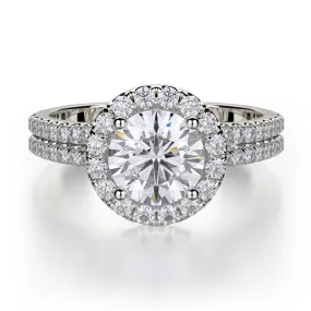 0.45ctw Diamond Halo Engagement Ring