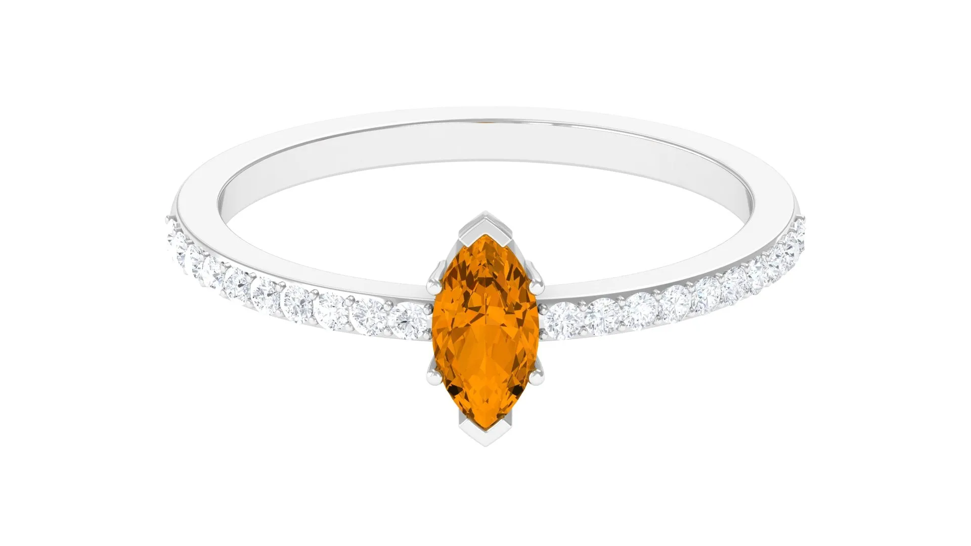 0.50 CT Elegant Citrine and Diamond Minimal Promise Ring