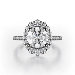 0.55ctw Diamond Halo Engagement Ring