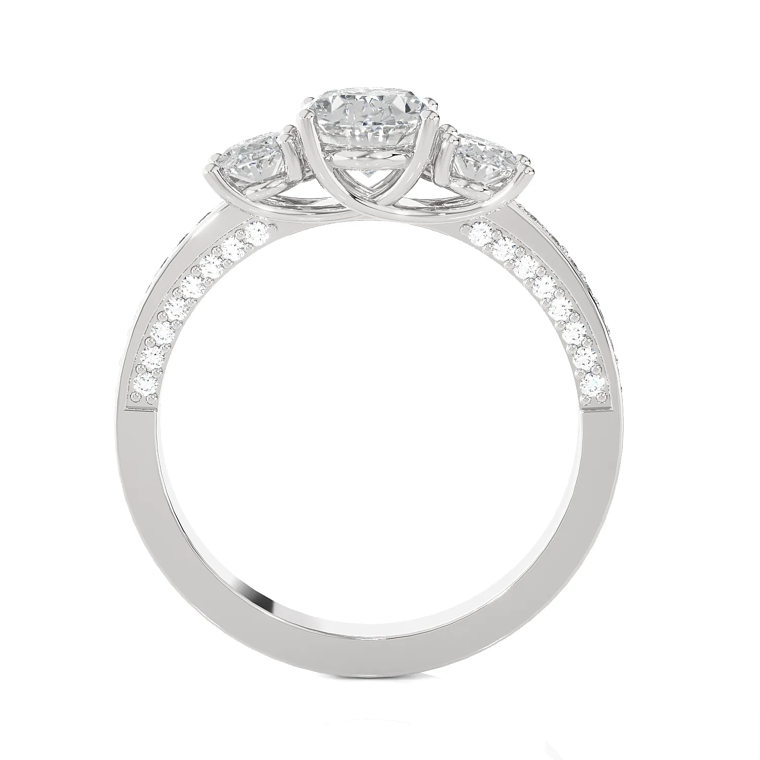 1 3/4 ctw Oval Three Stone Lab Grown Diamond Ring