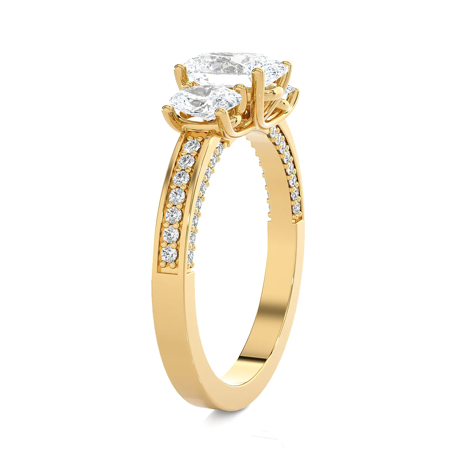 1 3/4 ctw Oval Three Stone Lab Grown Diamond Ring