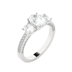 1 3/4 ctw Oval Three Stone Lab Grown Diamond Ring