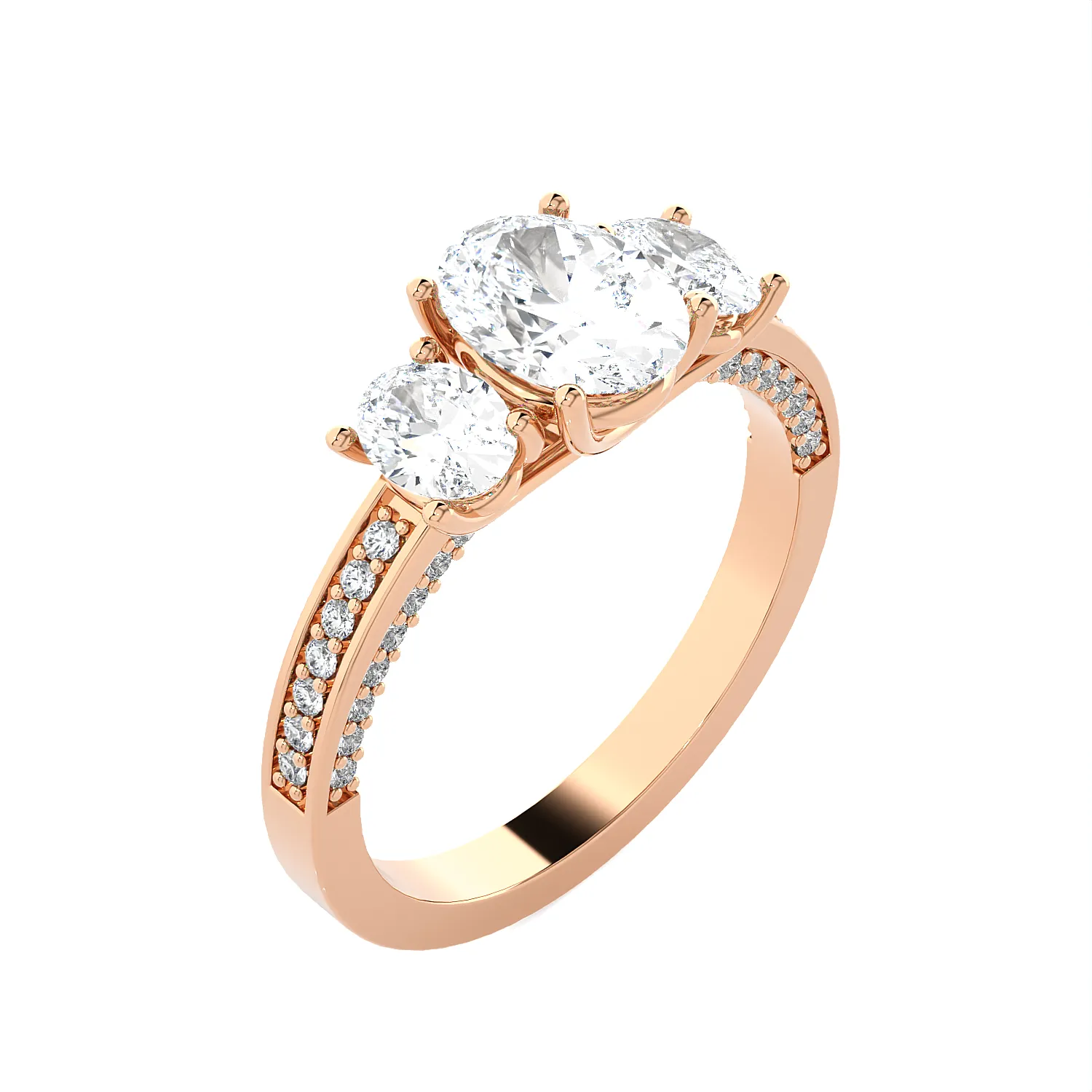 1 3/4 ctw Oval Three Stone Lab Grown Diamond Ring