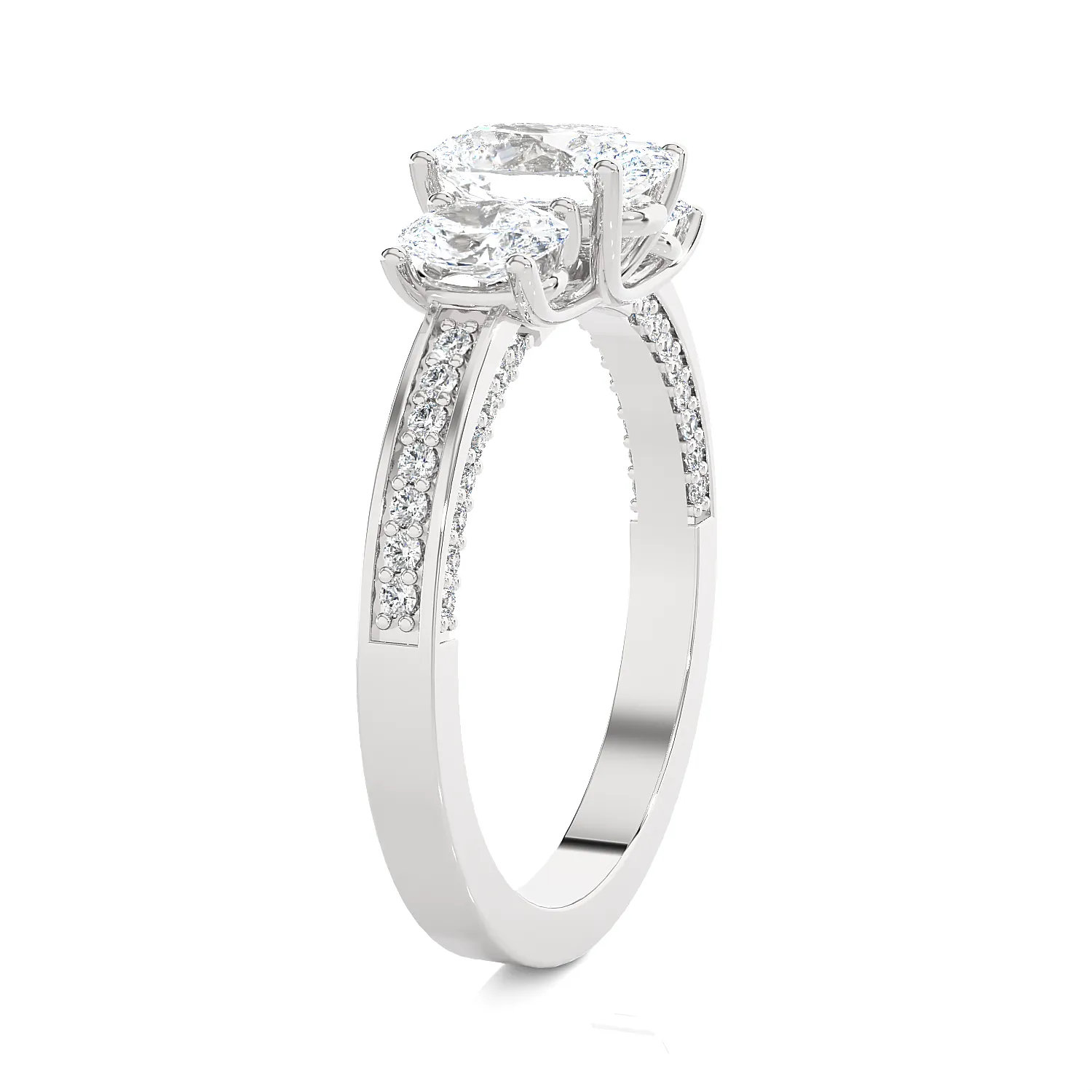 1 3/4 ctw Oval Three Stone Lab Grown Diamond Ring