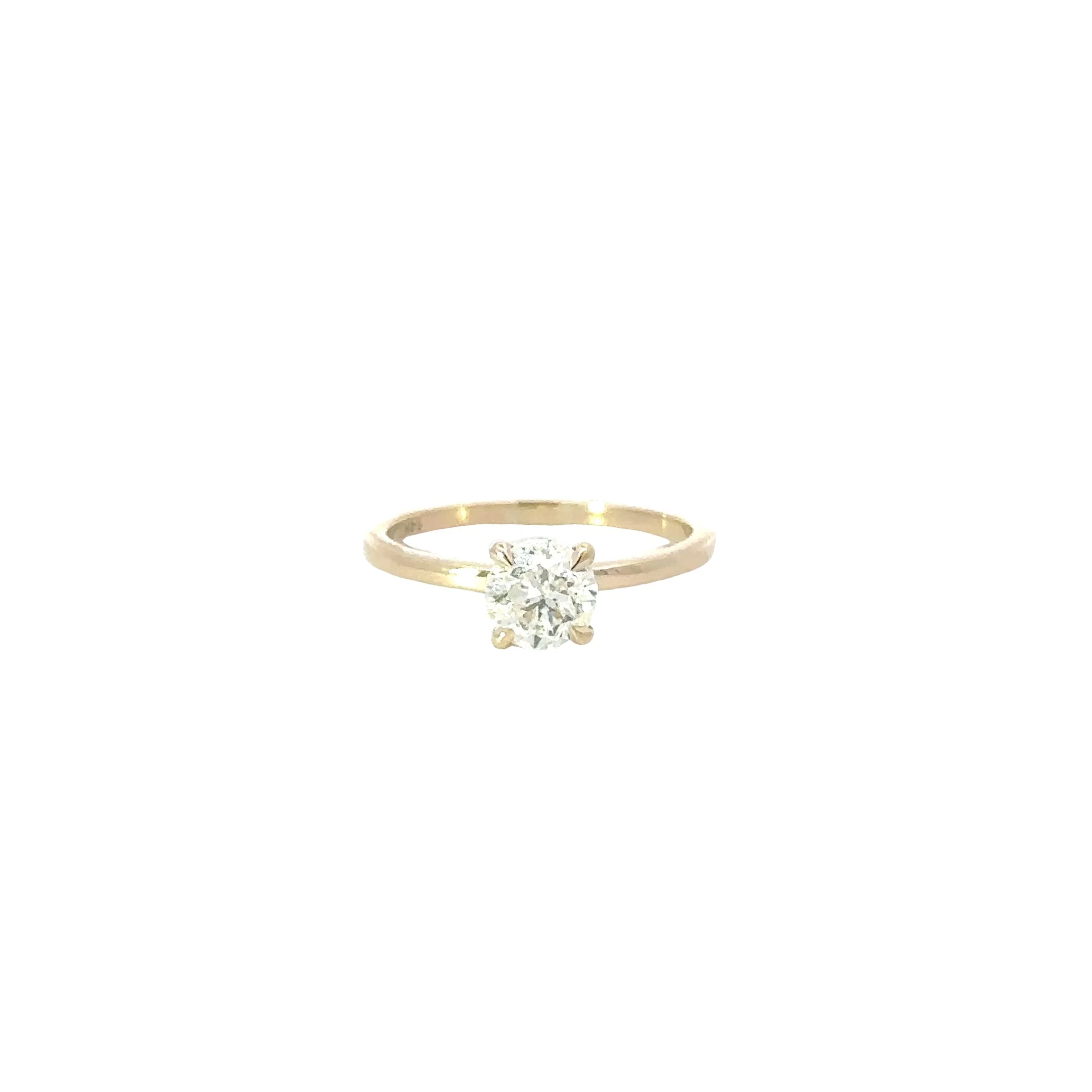 1.01 Round Natural Diamond Engagement Ring