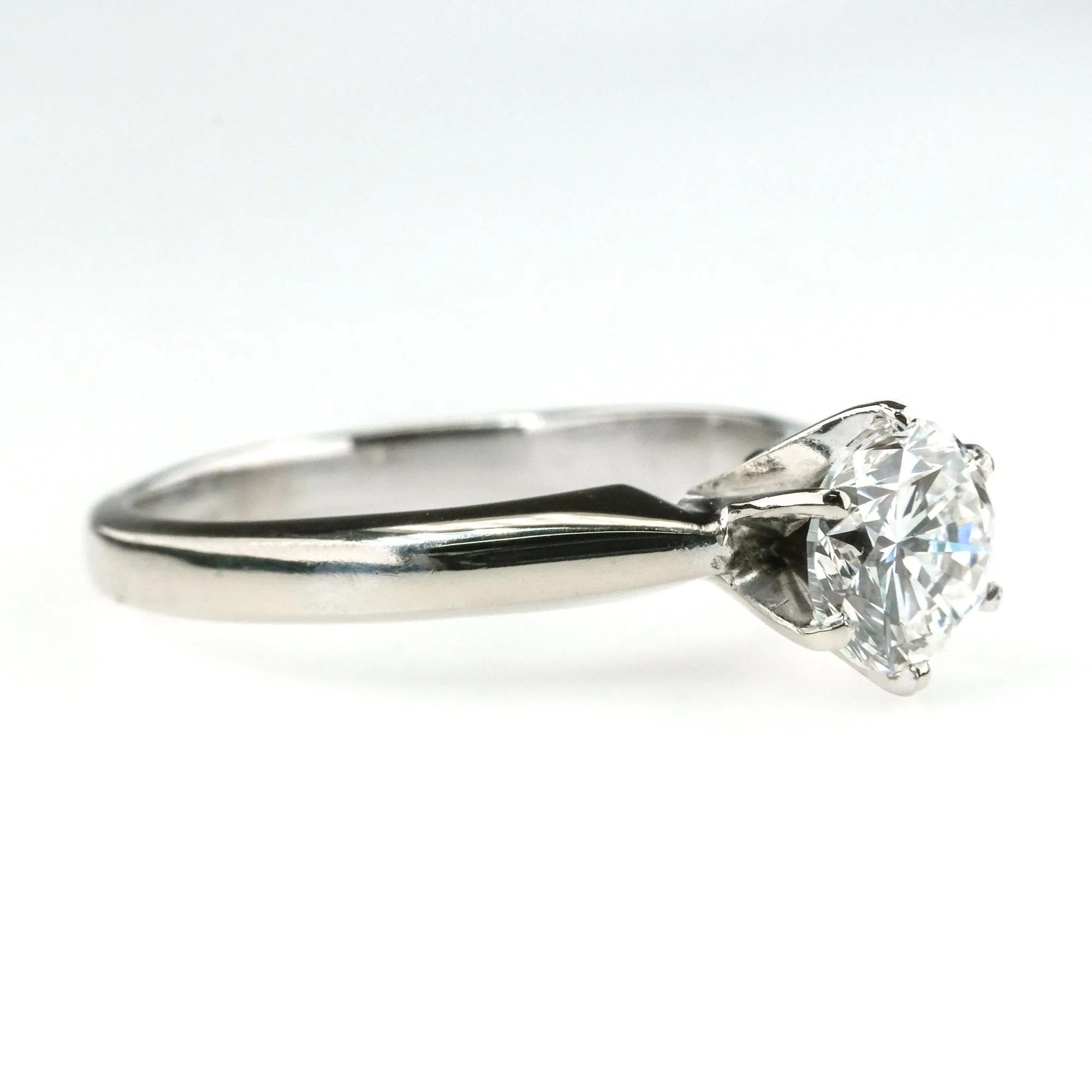 1.04ct GIA VVS1/E Round Diamond Solitaire Engagement Ring in 14K White Gold