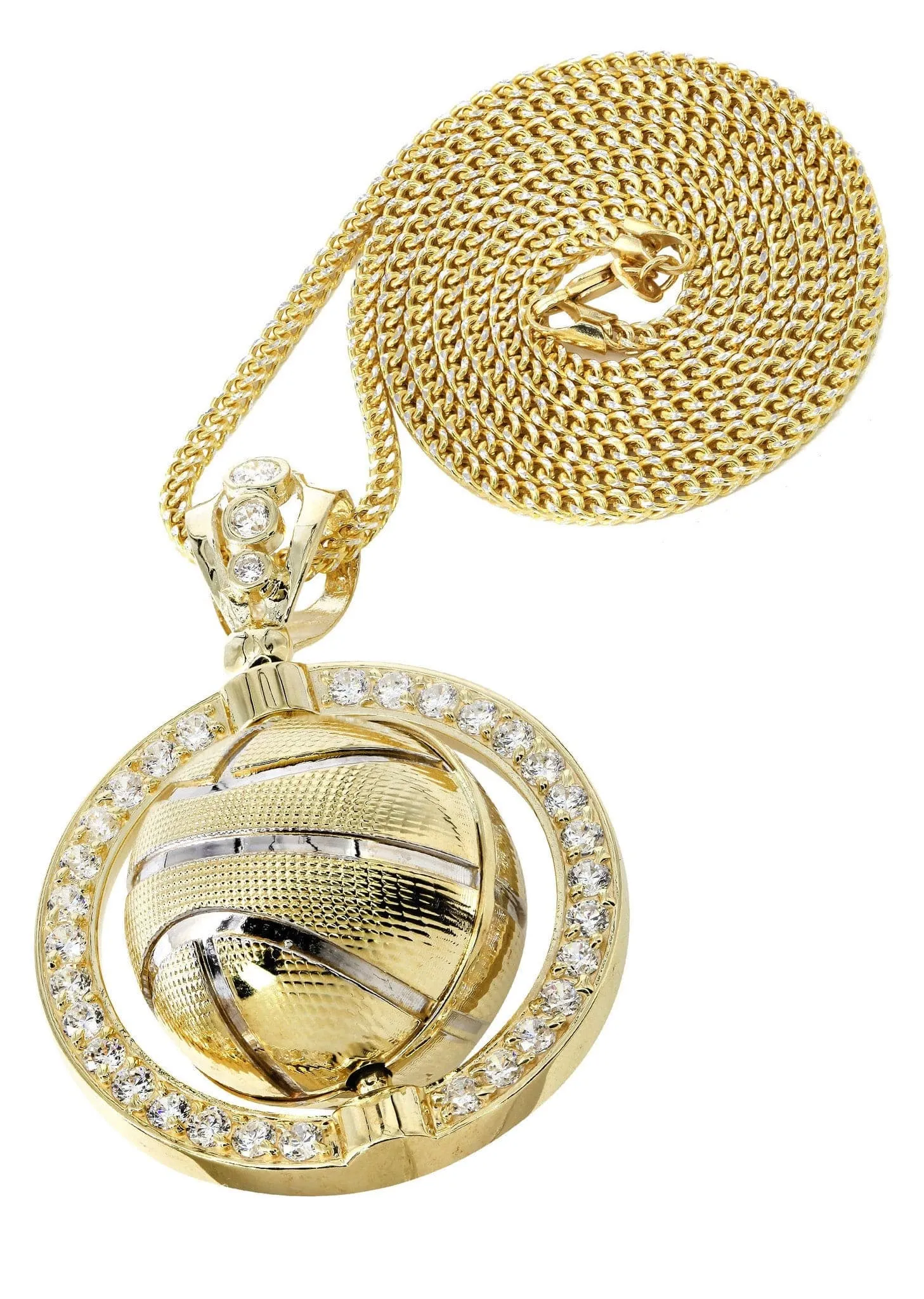 10K Yellow Gold Basketball Necklace | Appx. 32.3 Grams