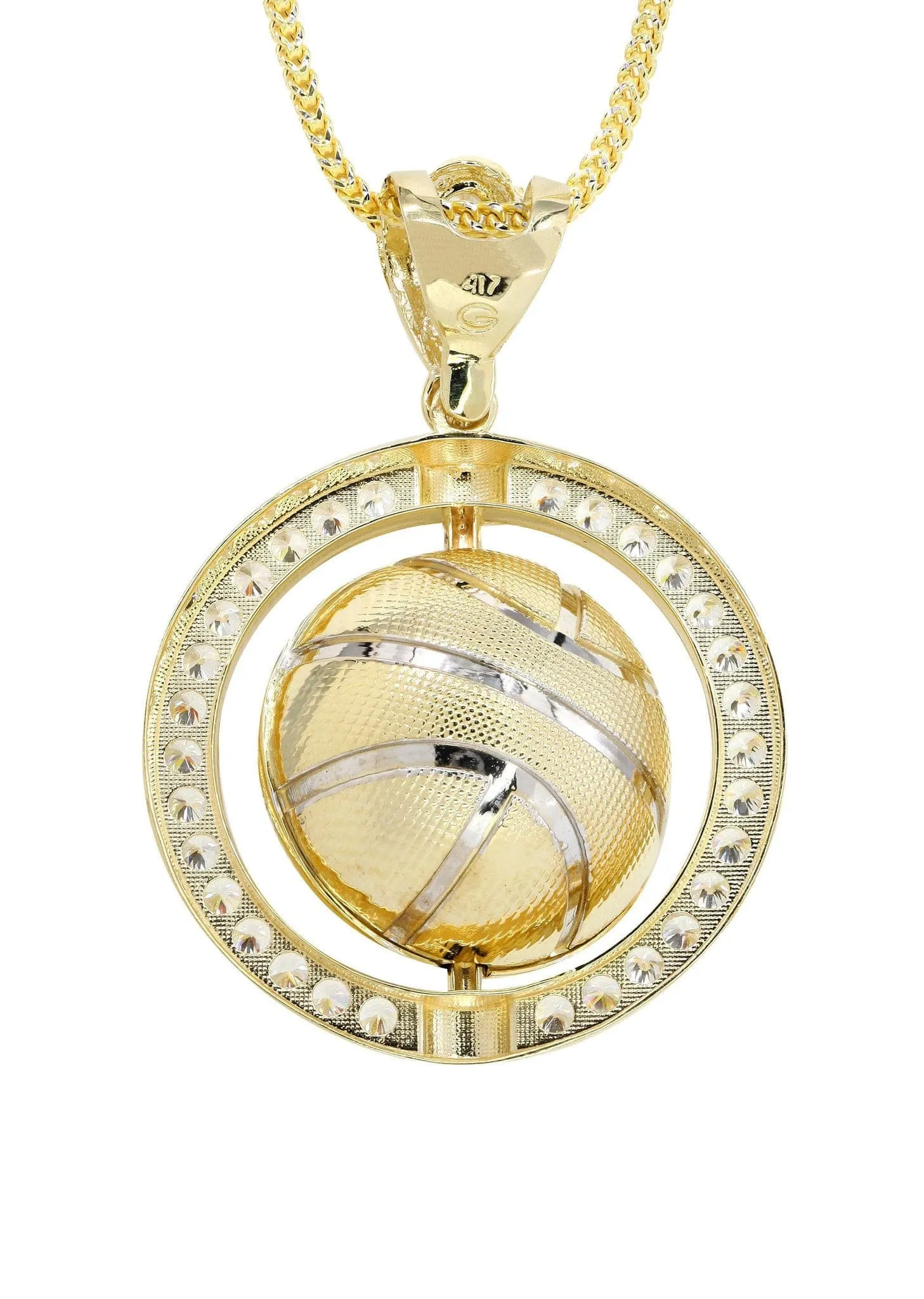 10K Yellow Gold Basketball Necklace | Appx. 32.3 Grams