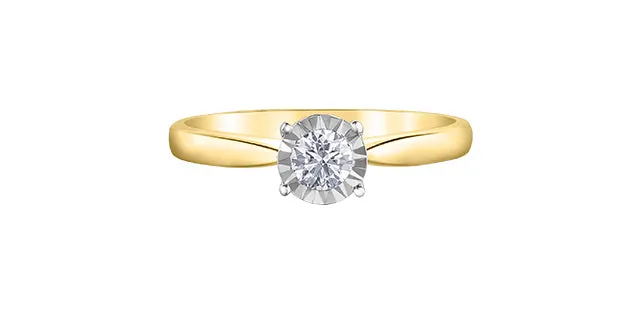 10K Yellow Gold Diamond Solitaire " Illuminaire" Engagement Ring