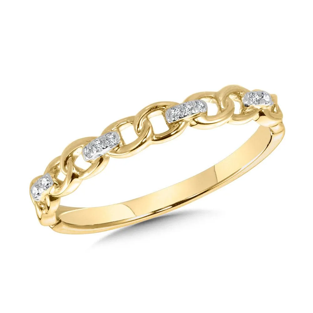 10K YELLOW GOLD LINK-N-LOVE CHAIN-STYLE STACKABLE BAND