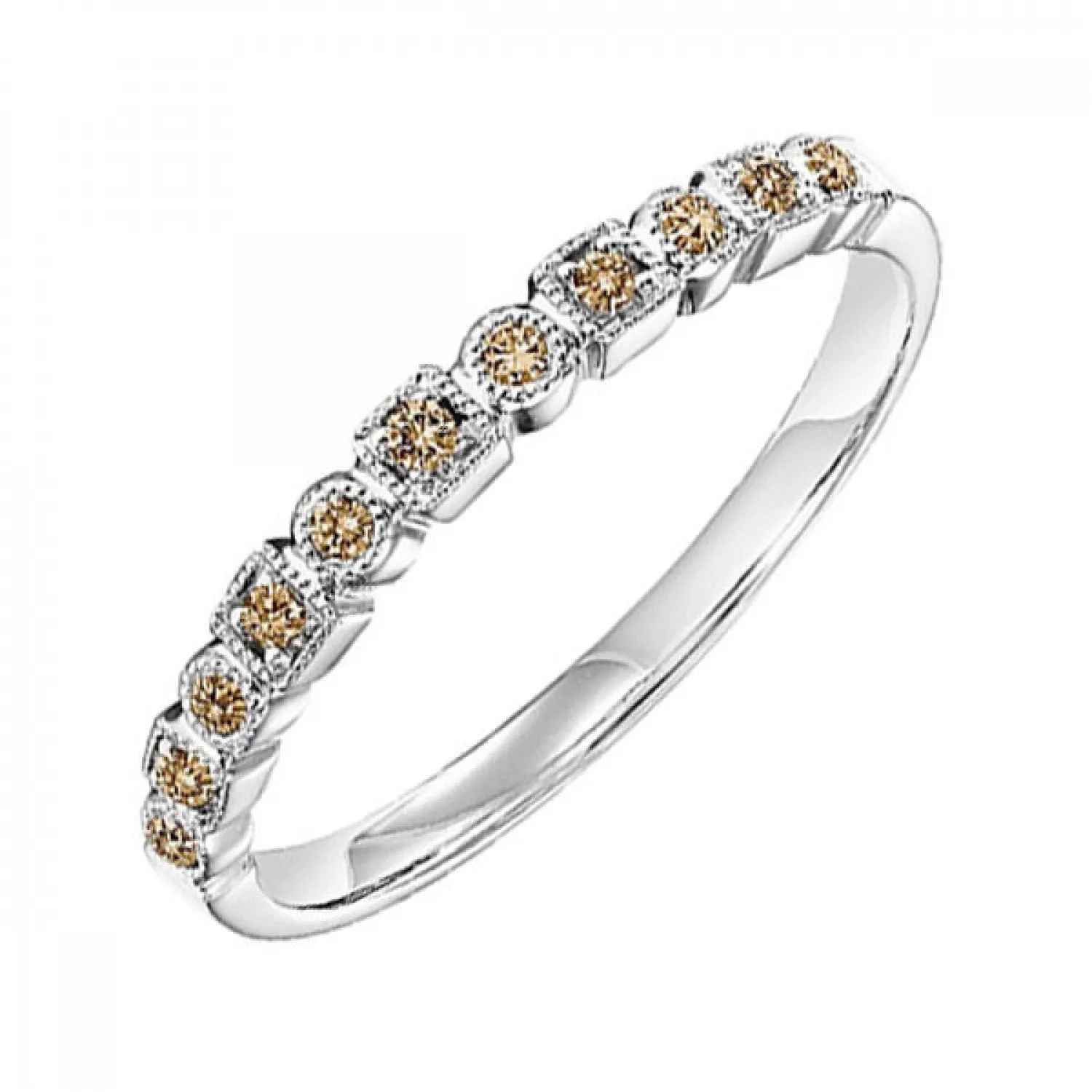 10KT Round Yellow Diamond (1/8CTW) Band- Available in Rose, Yellow and White Gold