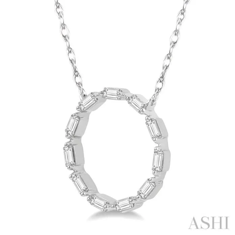 1/4 ctw Circle Round Cut Diamond Necklace in 14K White Gold