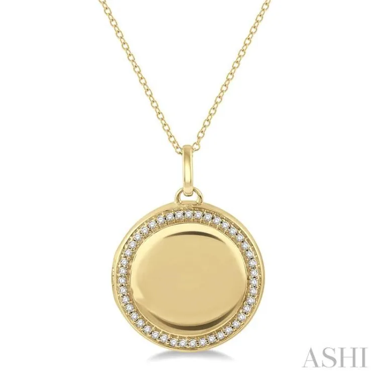 1/4 ctw Round Cut Diamond Circle Locket Pendant With Chain in 10K Yellow Gold