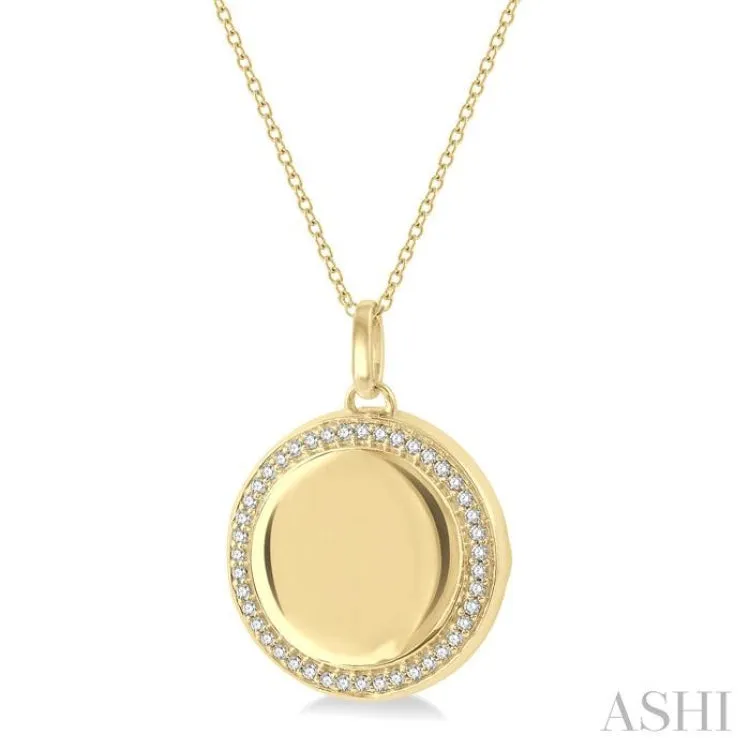 1/4 ctw Round Cut Diamond Circle Locket Pendant With Chain in 10K Yellow Gold