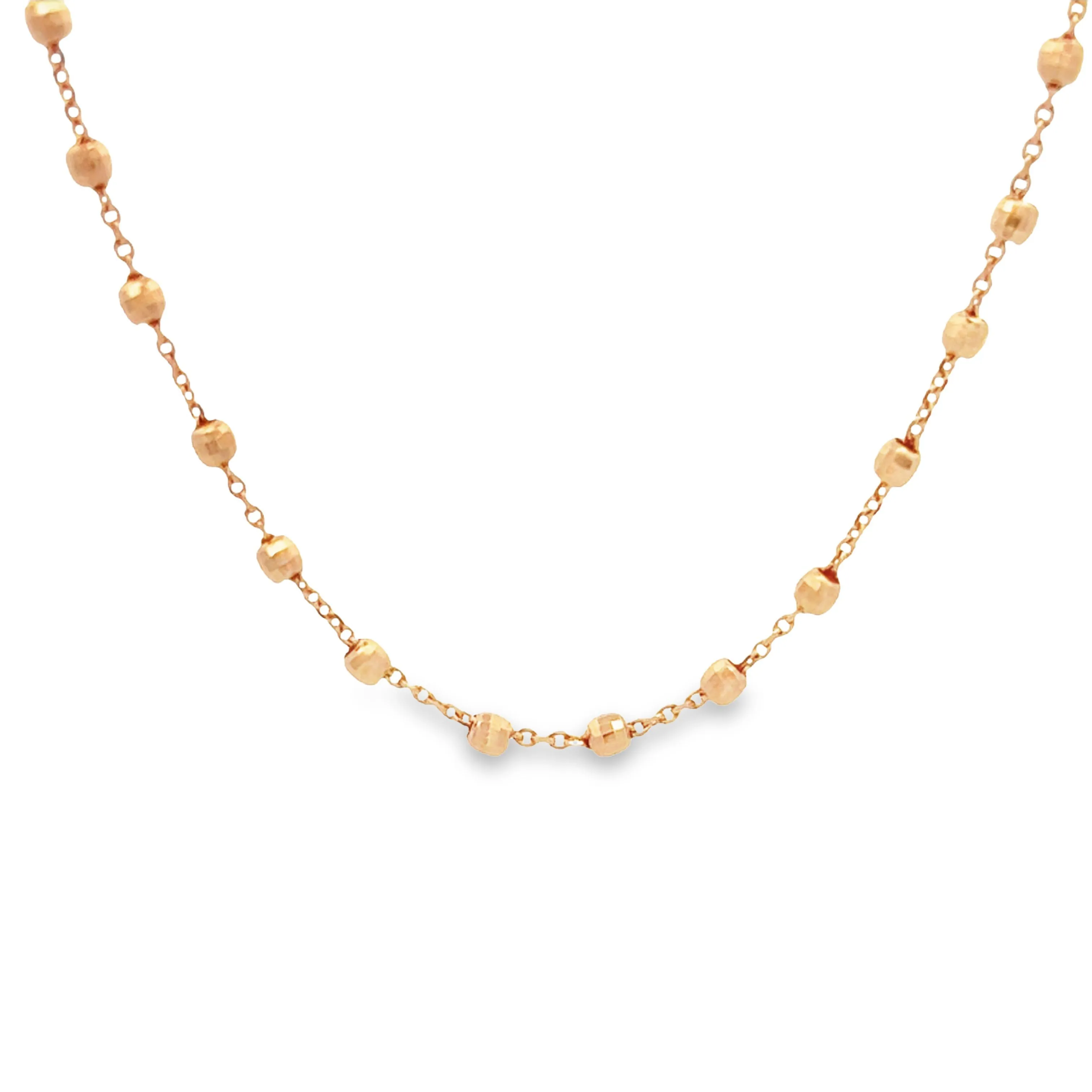 14k Disco Bead Gold Necklace