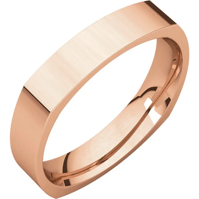 14K Gold 2.5 mm Square Comfort-Fit Wedding Band