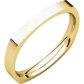 14K Gold 2.5 mm Square Comfort-Fit Wedding Band