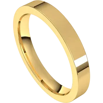 14K Gold 4 mm Flat Shape Comfort Fit Band