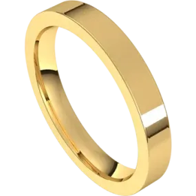 14K Gold 4 mm Flat Shape Comfort Fit Band