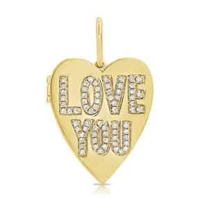 14k Gold & Diamond Heart Charm Locket-0.18 ct.