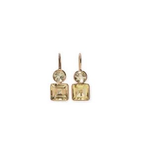 14k Gold Pastille Earrings in Lemon Quartz