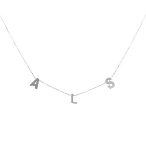 14K Gold Personalized Block Initial Necklace