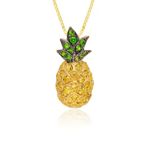 14k Gold Pineapple Tsavorite Pendant [18mm]