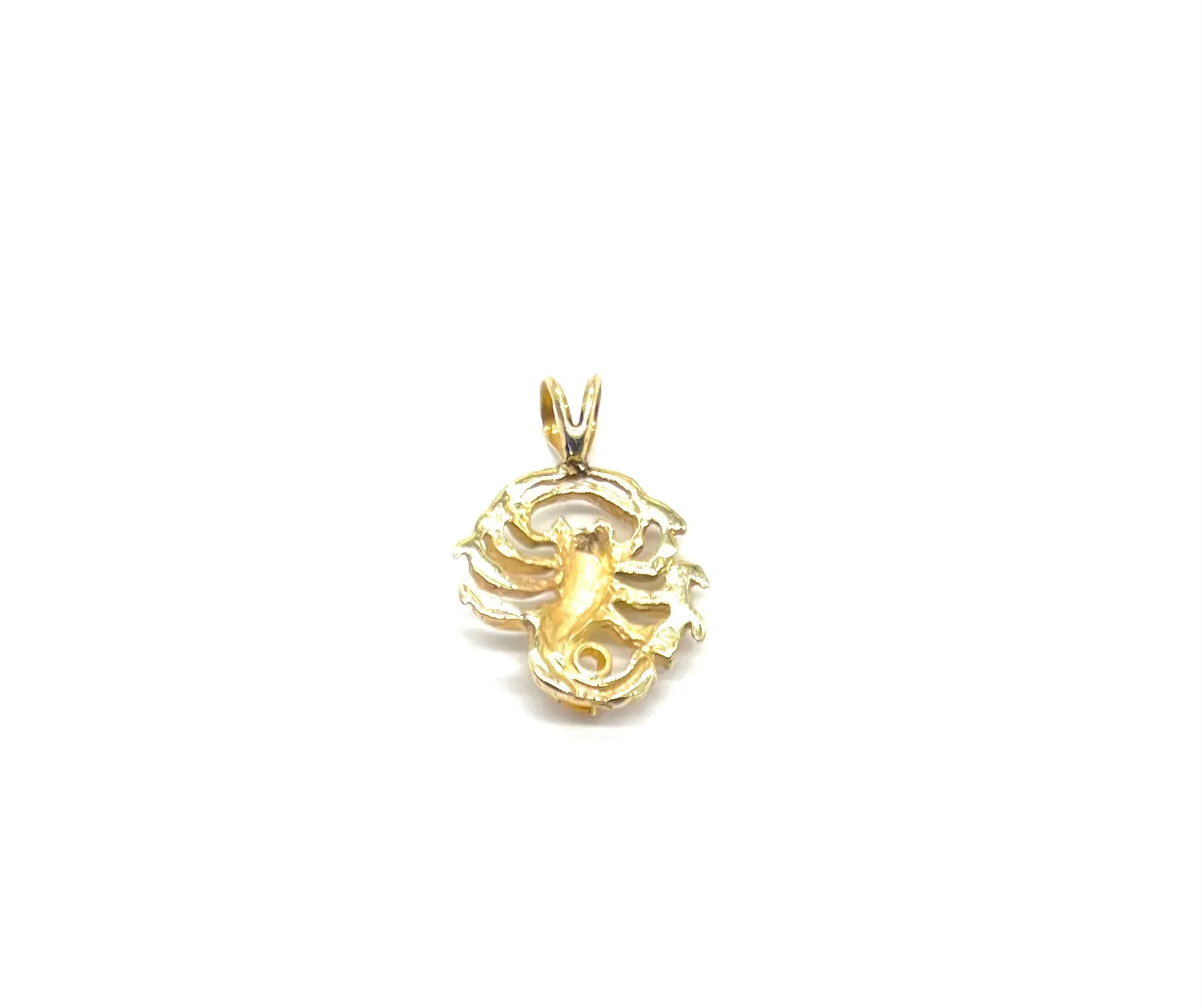 14k Gold Scorpion Pendant with Citrine Stone