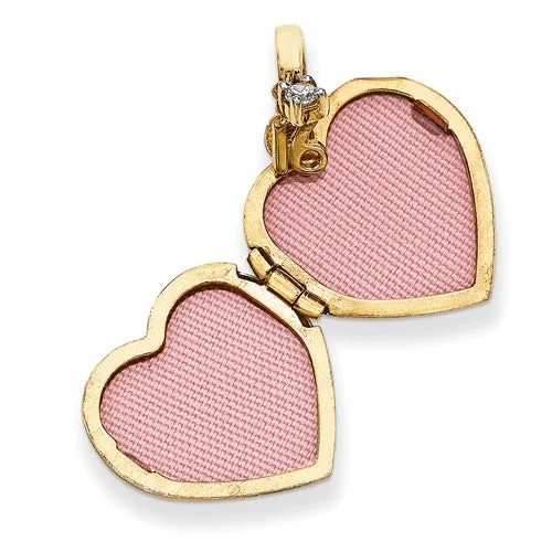 14K Gold Sweet 16 Heart Locket Pendant