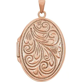 14K Rose Gold-Plated Sterling Silver Oval Locket