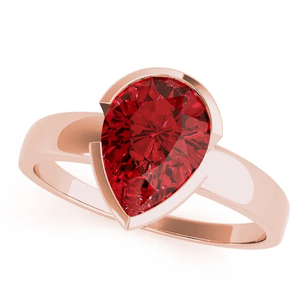 14K Ruby Pear Shape Ring