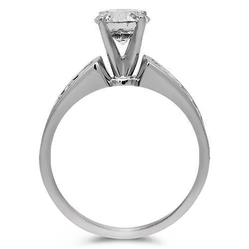 14K Solid White Gold Diamond Bridal Ring Set 1.81 Ctw