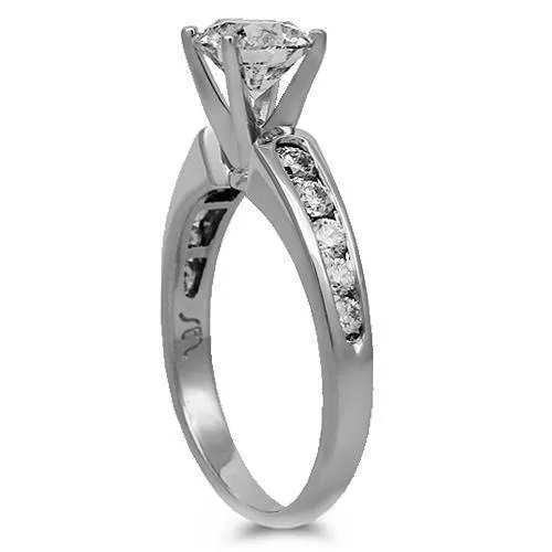 14K Solid White Gold Diamond Bridal Ring Set 1.81 Ctw