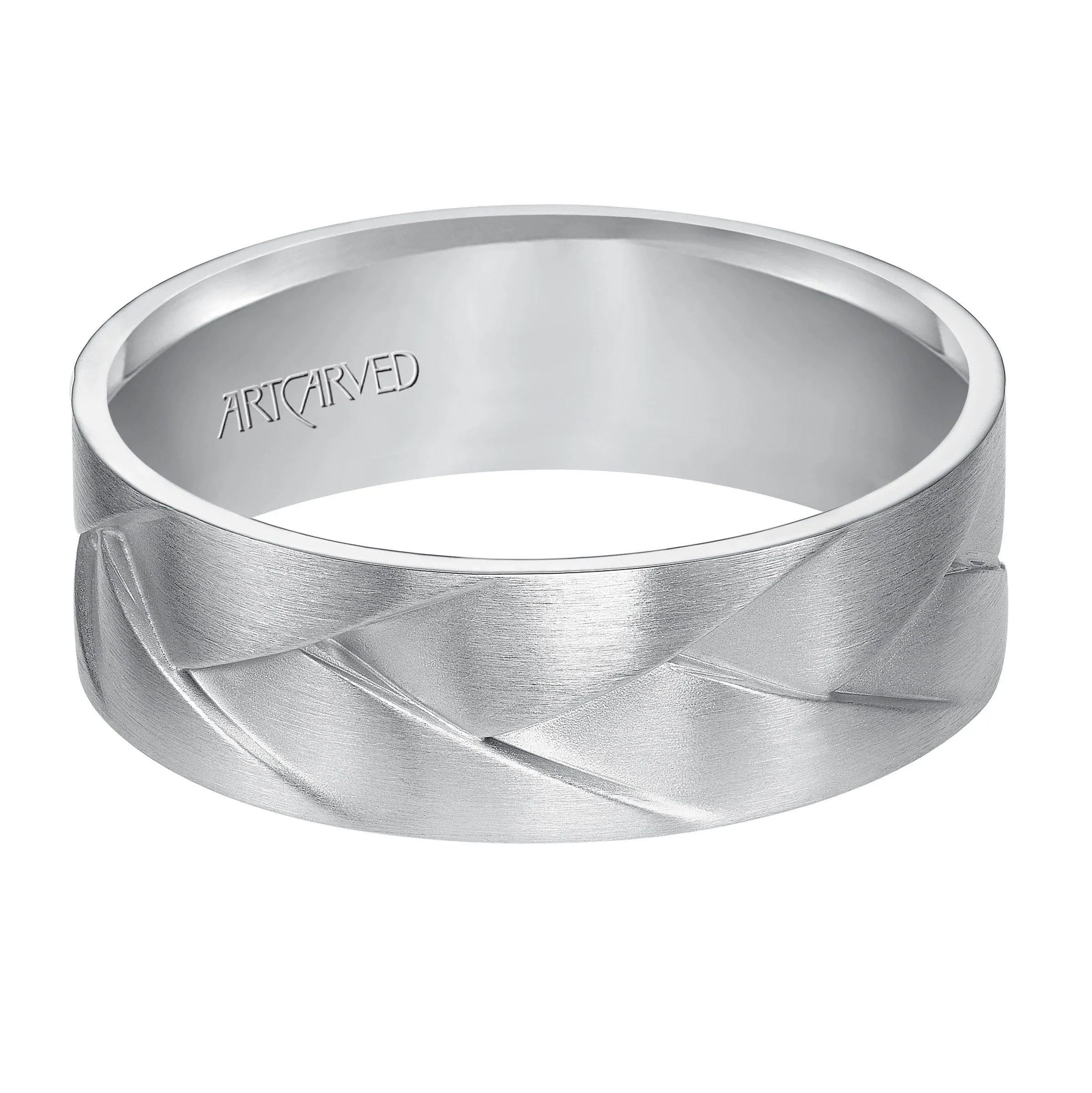 14K White Gold Braid Design Band