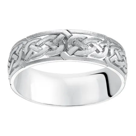 14K White Gold Celtic Knot Design band