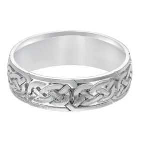 14K White Gold Celtic Knot Design band