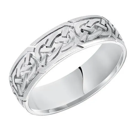 14K White Gold Celtic Knot Design band