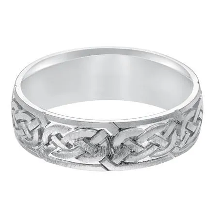 14K White Gold Celtic Knot Design band