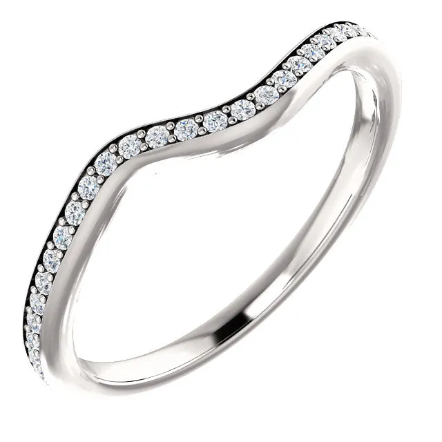 14K White Gold Round Engagement Ring Matching Band 122063:235:PMB