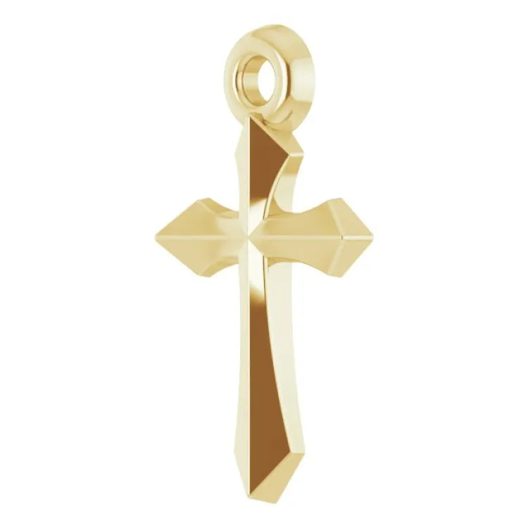 14K Yellow 9x6.1 mm Cross Pendant