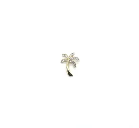 14k Yellow Gold Diamond Palm Tree Pendant