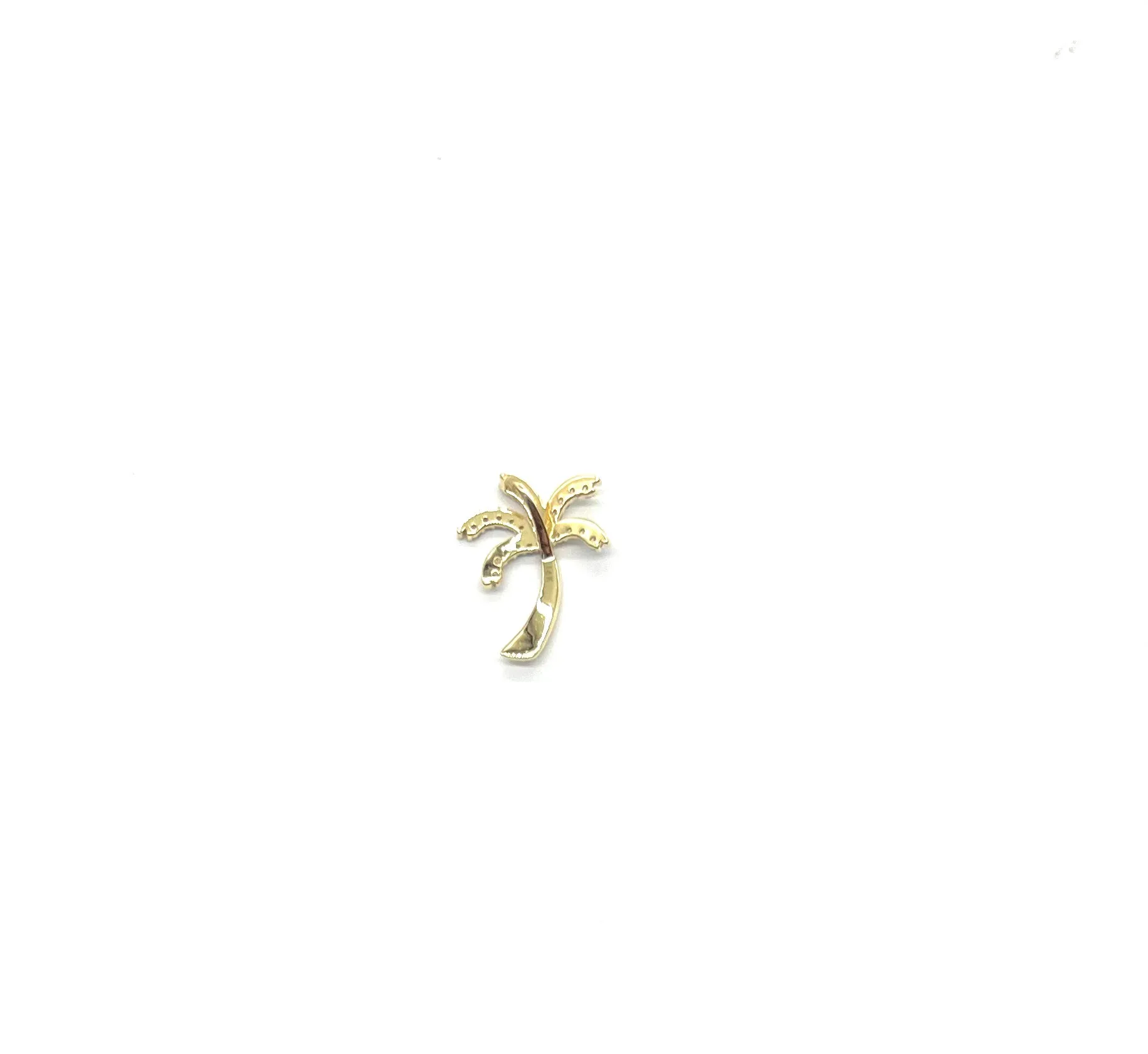 14k Yellow Gold Diamond Palm Tree Pendant