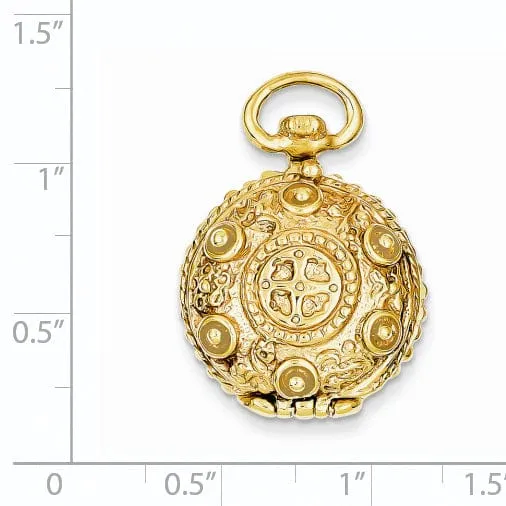 14k Yellow Gold Fancy Domed Locket