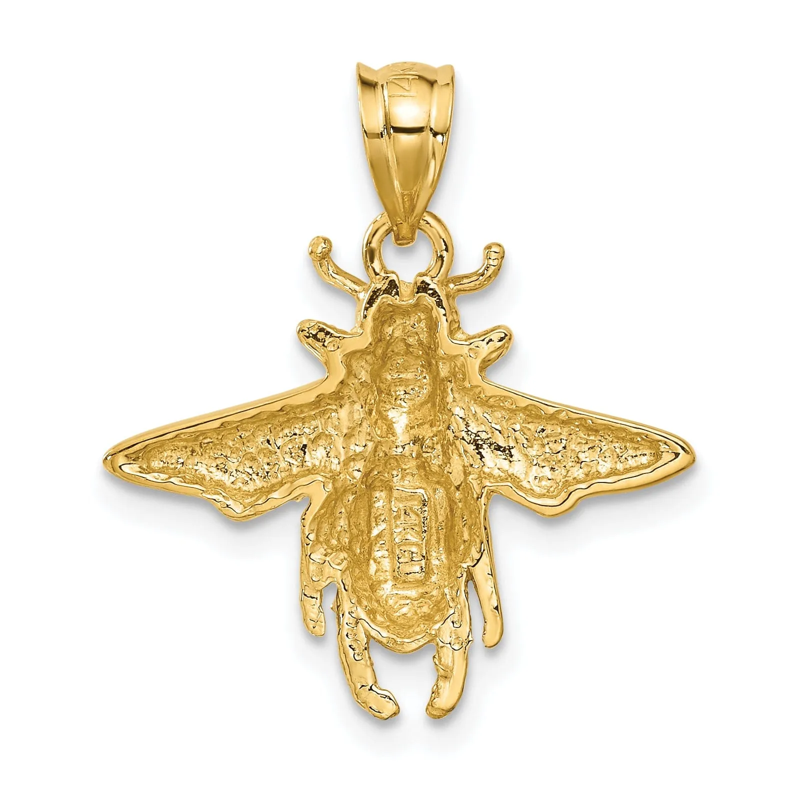 14k Yellow Gold Mens Solid Open-Backed Polished Finish Bumble Bee Charm Pendant