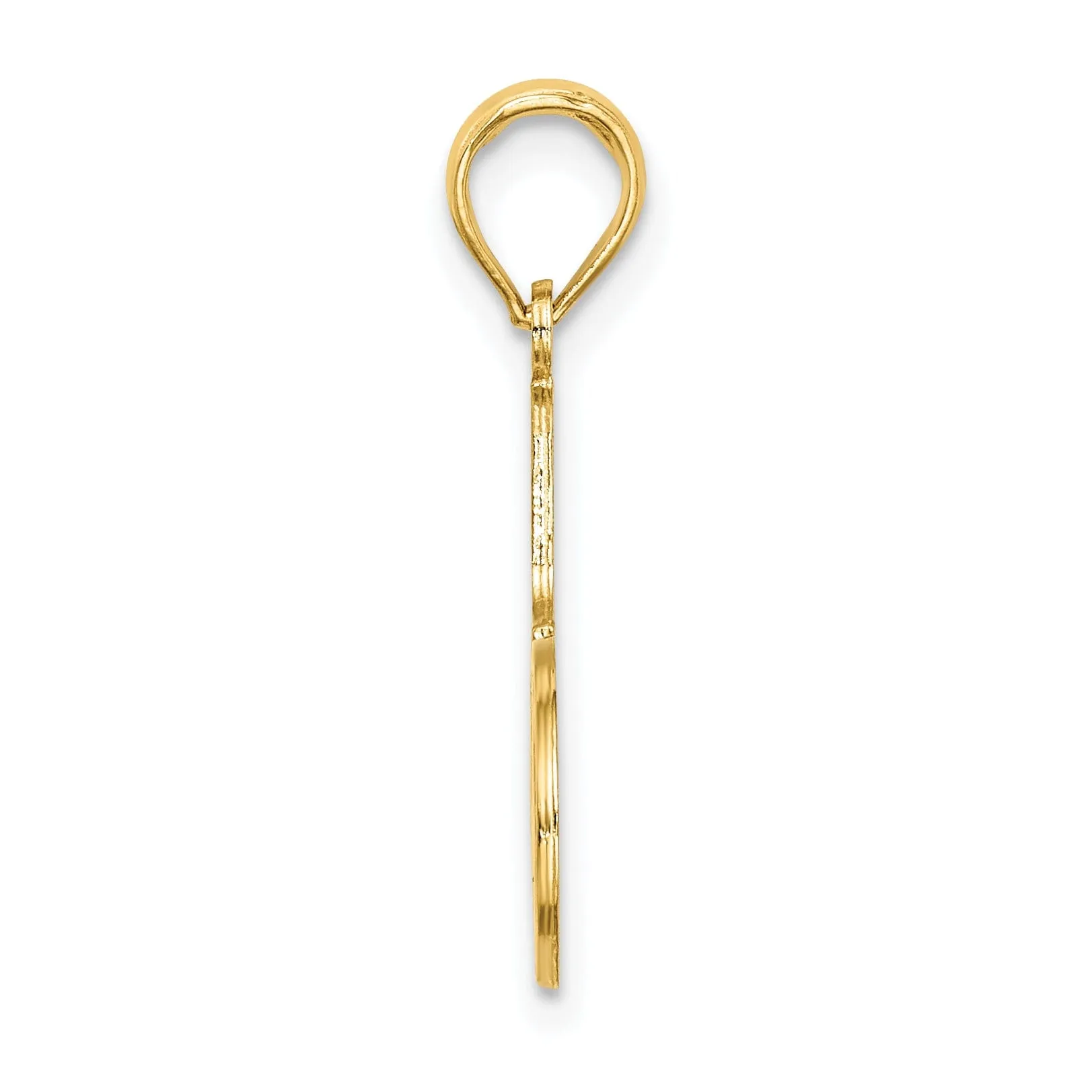 14k Yellow Gold Satin Sagittarius Zodiac Pendant